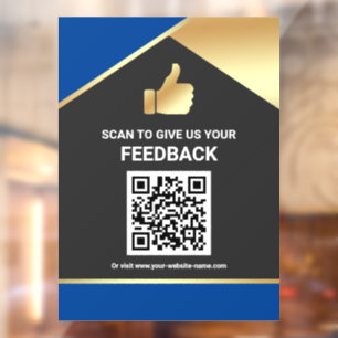 Autocollant Pour Fenêtre Code QR Blue Gold Commentaires des clients