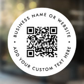 Autocollant Pour Fenêtre Code QR | Business Minimal Blanc Scannable Round