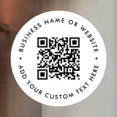 Autocollant Pour Fenêtre Code QR | Business Minimal Blanc Scannable Round