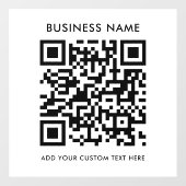 Autocollant Pour Fenêtre Code QR | Business Minimal White Scannable Round W (Feuille)