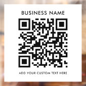 Autocollant Pour Fenêtre Code QR | Business Minimal White Scannable Round W (Feuille 2)