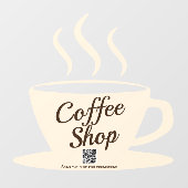 Autocollant Pour Fenêtre Code QR cafétéria décalques, fenêtre de café accro (Feuille)