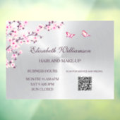 Autocollant Pour Fenêtre Code QR | Cherry Blossom Pink Silver Salon (Feuille 3)