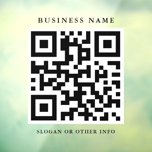 Autocollant Pour Fenêtre Code QR Clair simple de fenêtre d'entreprise (Feuille 3)