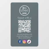 Autocollant Pour Fenêtre Code QR Connectez-vous avec nous Médias sociaux br (Feuille)
