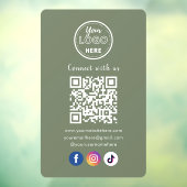 Autocollant Pour Fenêtre Code QR Connectez-vous avec nous sur les médias so (Feuille 3)