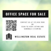 Autocollant Pour Fenêtre Code QR de biens immobiliers à vendre noir blanc (Feuille 3)