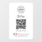 Autocollant Pour Fenêtre Code QR de Google Pay | Paiement sans contact pour (Feuille)
