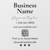 Autocollant Pour Fenêtre Code QR de la vitrine de votre entreprise Réseaux  (Feuille)