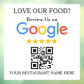 Autocollant Pour Fenêtre Code QR de l'avis Google de restaurant (Feuille 3)