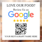Autocollant Pour Fenêtre Code QR de l'avis Google de restaurant (Feuille 2)