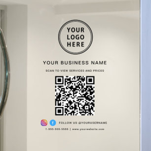 Autocollant Pour Fenêtre Code QR de logo d'entreprise