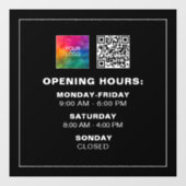 Autocollant Pour Fenêtre Code QR de logo d'entreprise personnalisé Heures d (Feuille)