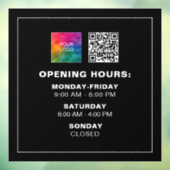 Autocollant Pour Fenêtre Code QR de logo d'entreprise personnalisé Heures d (Feuille 3)