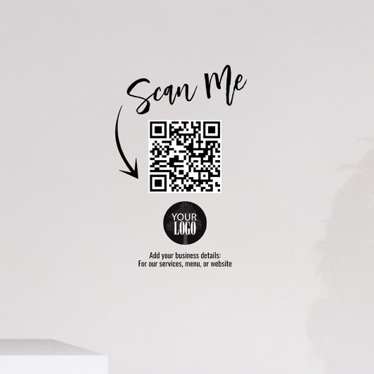 Autocollant Pour Fenêtre Code QR de logo d'entreprise simple 