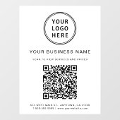 Autocollant Pour Fenêtre Code QR de logo d'entreprise simple blanc (Feuille)