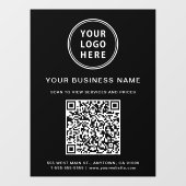 Autocollant Pour Fenêtre Code QR de logo d'entreprise simple noir (Feuille)