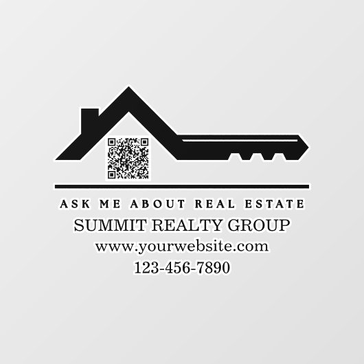 Autocollant Pour Fenêtre Code QR de marketing immobilier moderne (Feuille)