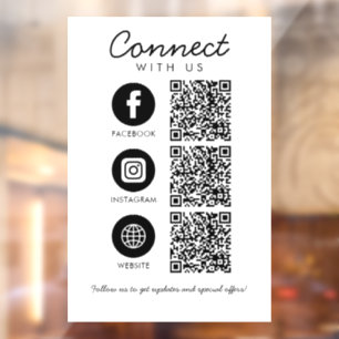 Autocollant Pour Fenêtre Code QR de médias sociaux pour se connecter avec n
