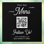 Autocollant Pour Fenêtre Code QR de menu d'entreprise simple (Feuille 3)