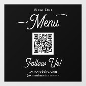 Autocollant Pour Fenêtre Code QR de menu d'entreprise simple (Feuille)