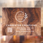 Autocollant Pour Fenêtre Code QR de menuiserie en bois moderne élégant (Feuille 2)