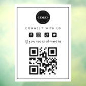 Autocollant Pour Fenêtre Code QR de numérisation des médias sociaux Ajouter (Feuille 3)
