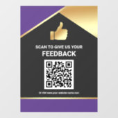 Autocollant Pour Fenêtre Code QR de Réclamation de Commentaires de Client d (Feuille)