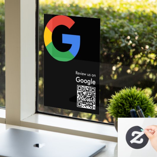 Autocollant Pour Fenêtre Code QR de révision Google moderne et tendance (Bureau)