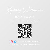 Autocollant Pour Fenêtre Code QR de signature de nom d'entreprise chic (Feuille)