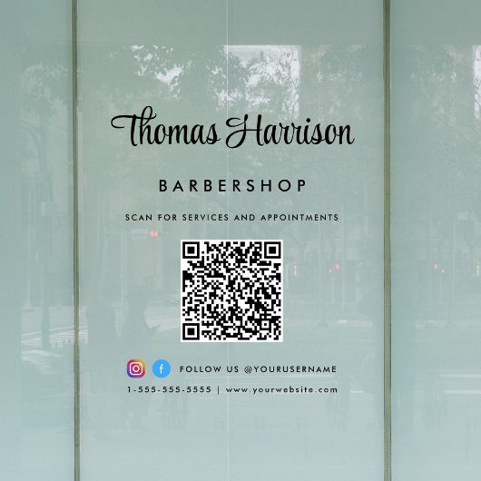 Autocollant Pour Fenêtre Code QR de signature stylée pour le nom de l'entre
