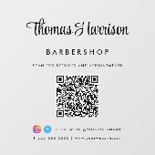 Autocollant Pour Fenêtre Code QR de signature stylée pour le nom de l'entre (Feuille)