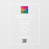 Autocollant Pour Fenêtre Code QR de téléphone de logo d'entreprise à heures (Feuille)