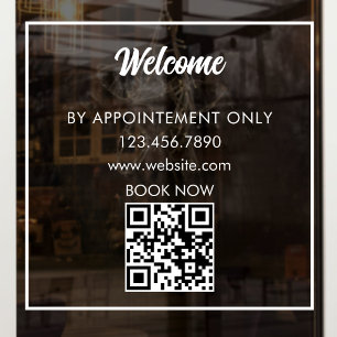 Autocollant Pour Fenêtre Code QR de vitrine personnalisé Heures d'ouverture