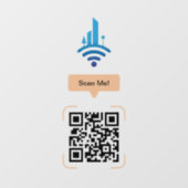 Autocollant Pour Fenêtre Code QR de Wi-Fi gratuit simple (Feuille)