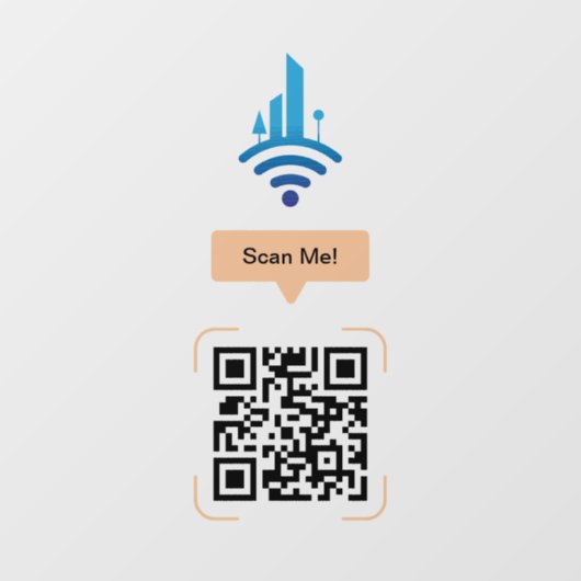 Autocollant Pour Fenêtre Code QR de Wi-Fi gratuit simple (Feuille)