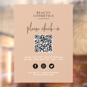 Autocollant Pour Fenêtre Code QR d'enregistrement ou de règlement de l'enre