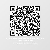 Autocollant Pour Fenêtre Code QR d'entreprise blanc (Feuille)