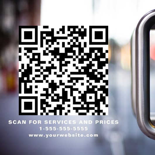 Autocollant Pour Fenêtre Code QR d'entreprise blanc