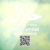 Autocollant Pour Fenêtre Code QR d'entreprise blanc Halal (Feuille 3)