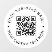 Autocollant Pour Fenêtre Code QR d'entreprise minimal Scannable blanc (Feuille)
