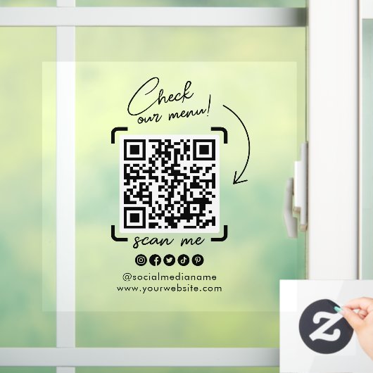 Autocollant Pour Fenêtre Code QR d'entreprise transparent personnalisé Médi (Maison)