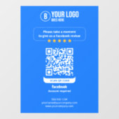 Autocollant Pour Fenêtre Code QR des avis Facebook Évaluez mon entreprise 5 (Feuille)