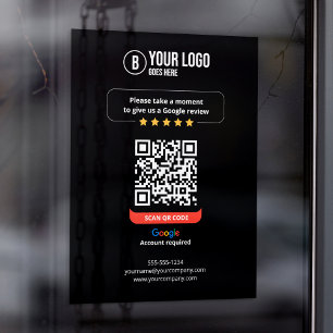 Autocollant Pour Fenêtre Code QR des avis Google Évaluez mon entreprise 5 é