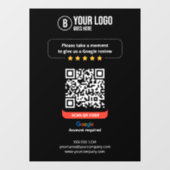 Autocollant Pour Fenêtre Code QR des avis Google Évaluez mon entreprise 5 é (Feuille)