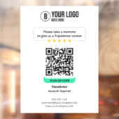 Autocollant Pour Fenêtre Code QR des avis Tripadvisor Évaluez l'entreprise (Feuille 2)