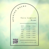Autocollant Pour Fenêtre Code QR des heures d'ouverture de l'élégante arche (Feuille 3)