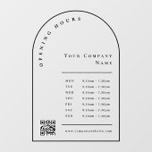Autocollant Pour Fenêtre Code QR des heures d'ouverture de l'élégante arche (Feuille)