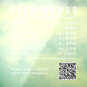 Autocollant Pour Fenêtre Code QR des heures d'ouverture de l'entreprise (Feuille 3)