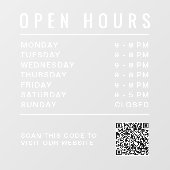 Autocollant Pour Fenêtre Code QR des heures d'ouverture de l'entreprise (Feuille)